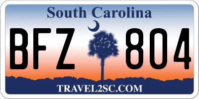 SC license plate BFZ804