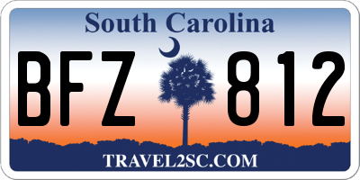 SC license plate BFZ812
