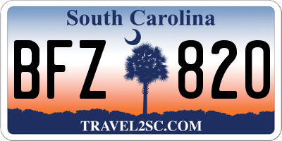 SC license plate BFZ820