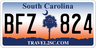 SC license plate BFZ824