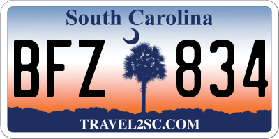SC license plate BFZ834