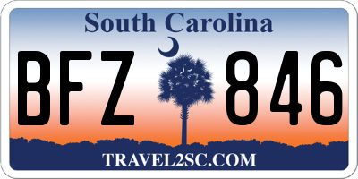 SC license plate BFZ846