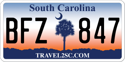 SC license plate BFZ847
