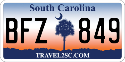 SC license plate BFZ849