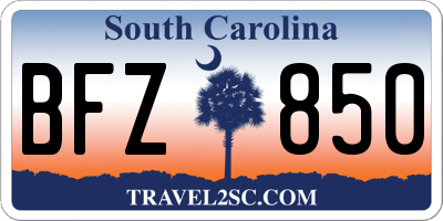 SC license plate BFZ850