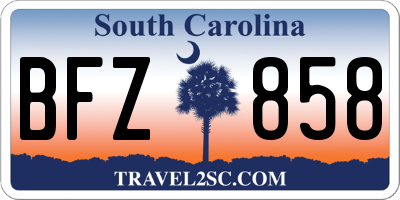 SC license plate BFZ858