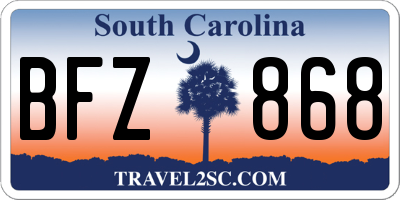 SC license plate BFZ868