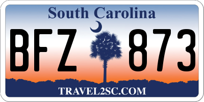 SC license plate BFZ873