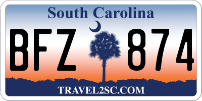 SC license plate BFZ874