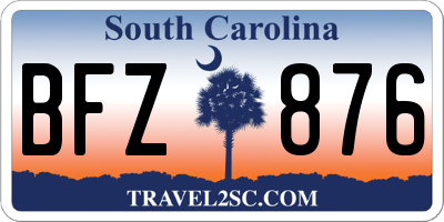 SC license plate BFZ876