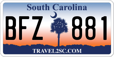 SC license plate BFZ881