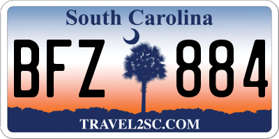 SC license plate BFZ884