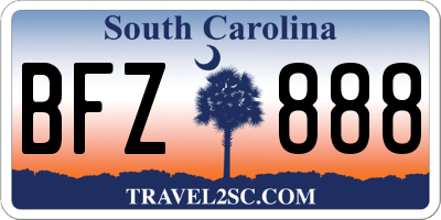 SC license plate BFZ888
