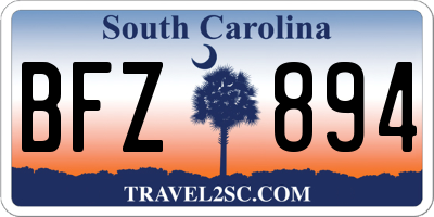 SC license plate BFZ894