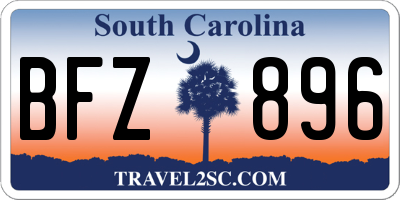 SC license plate BFZ896