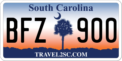 SC license plate BFZ900