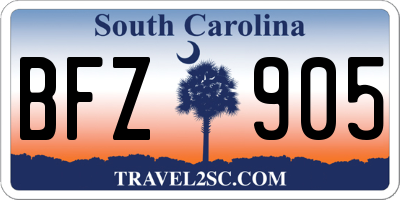 SC license plate BFZ905