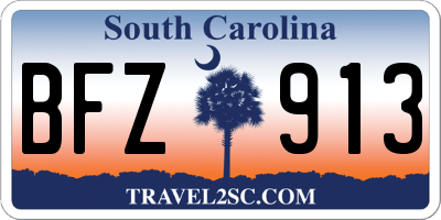 SC license plate BFZ913