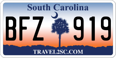 SC license plate BFZ919