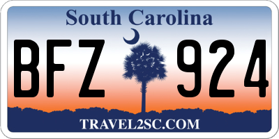 SC license plate BFZ924