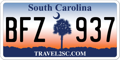 SC license plate BFZ937