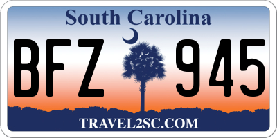 SC license plate BFZ945