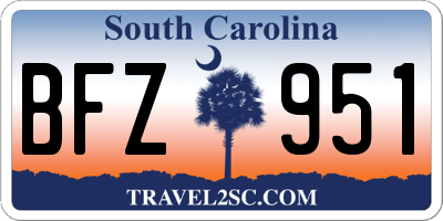 SC license plate BFZ951