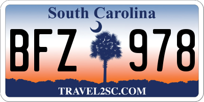 SC license plate BFZ978