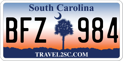 SC license plate BFZ984