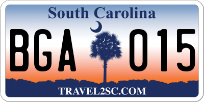 SC license plate BGA015