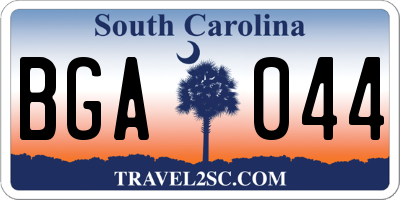 SC license plate BGA044