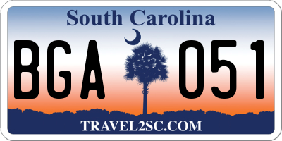 SC license plate BGA051