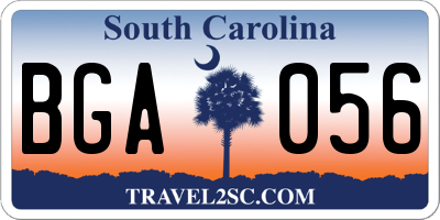 SC license plate BGA056