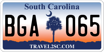 SC license plate BGA065