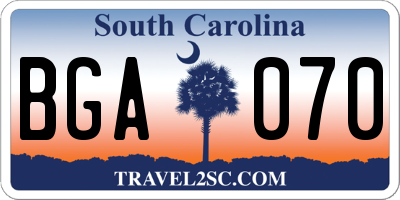 SC license plate BGA070