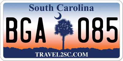 SC license plate BGA085