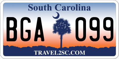 SC license plate BGA099