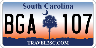 SC license plate BGA107