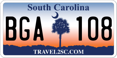 SC license plate BGA108