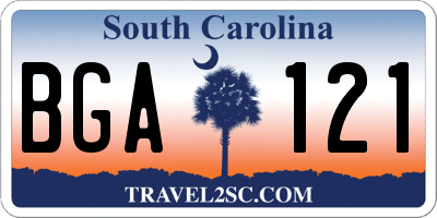 SC license plate BGA121