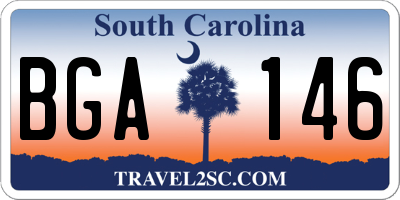 SC license plate BGA146