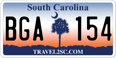 SC license plate BGA154
