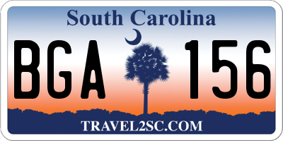 SC license plate BGA156