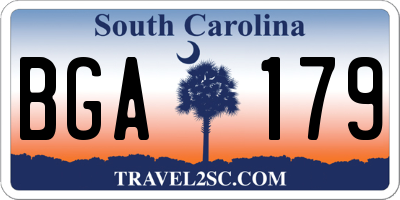 SC license plate BGA179