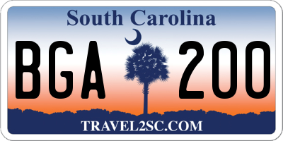 SC license plate BGA200