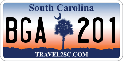 SC license plate BGA201