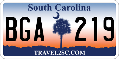 SC license plate BGA219