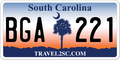 SC license plate BGA221