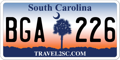 SC license plate BGA226