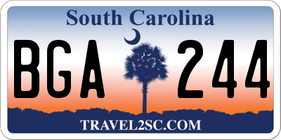 SC license plate BGA244